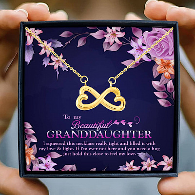 Alternative view of To My Beautiful Granddaughter I Squeezed This Necklace Really Tight Infinity Heart Pendant Necklace