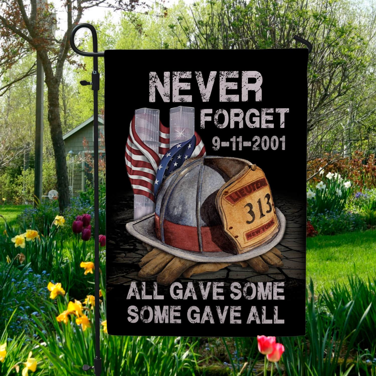 5O. Never Forget-30x40 Garden Flag Mockup 5
