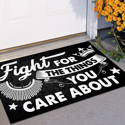 Alternative view of Fight for The Thing that You Care About RBG Doormat - Outdoor Indoor Doormat - Ruth Bader Ginsburg Doormat