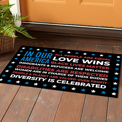 Alternative view of In Our American All People Are Equal Doormat - Outdoor Indoor Doormat