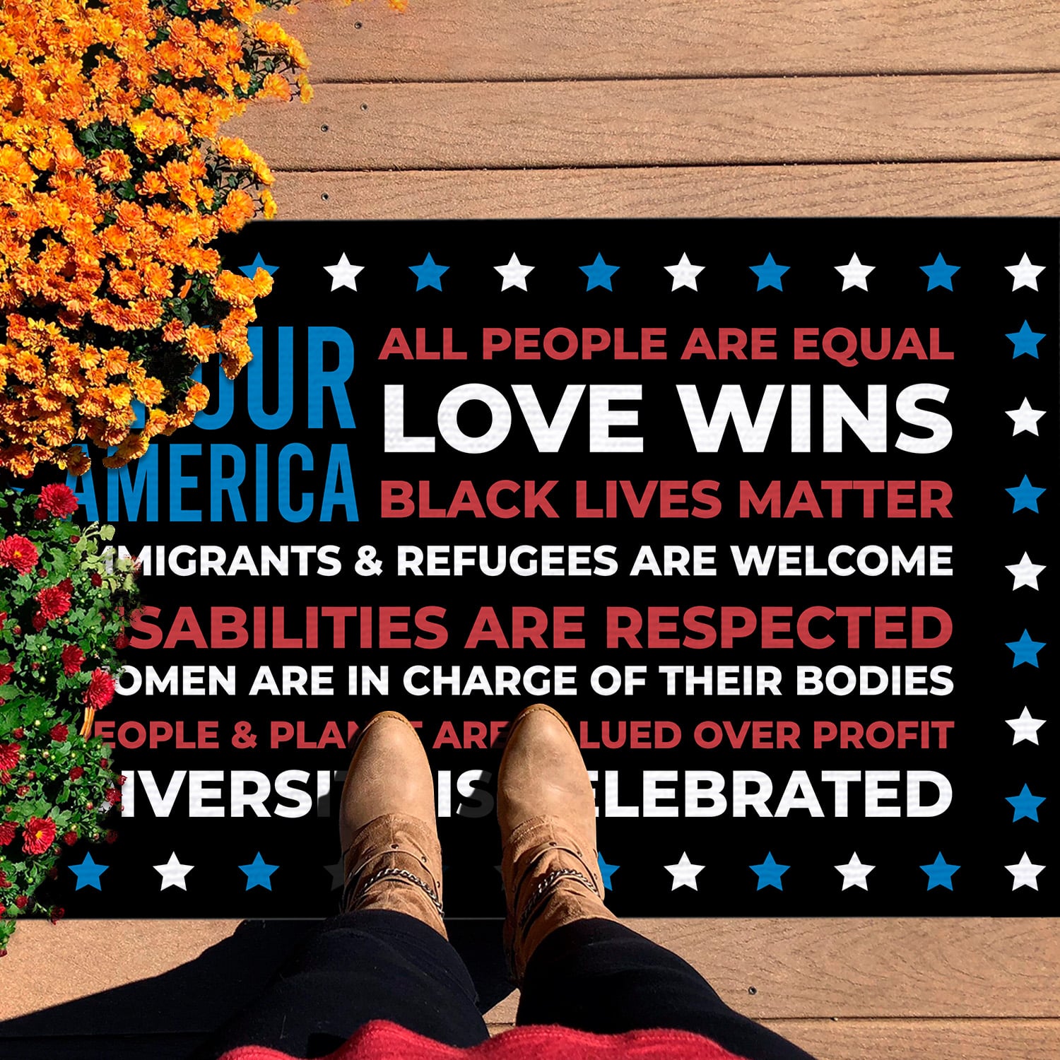 1NH. In Our America (5) Doormat mockup 7