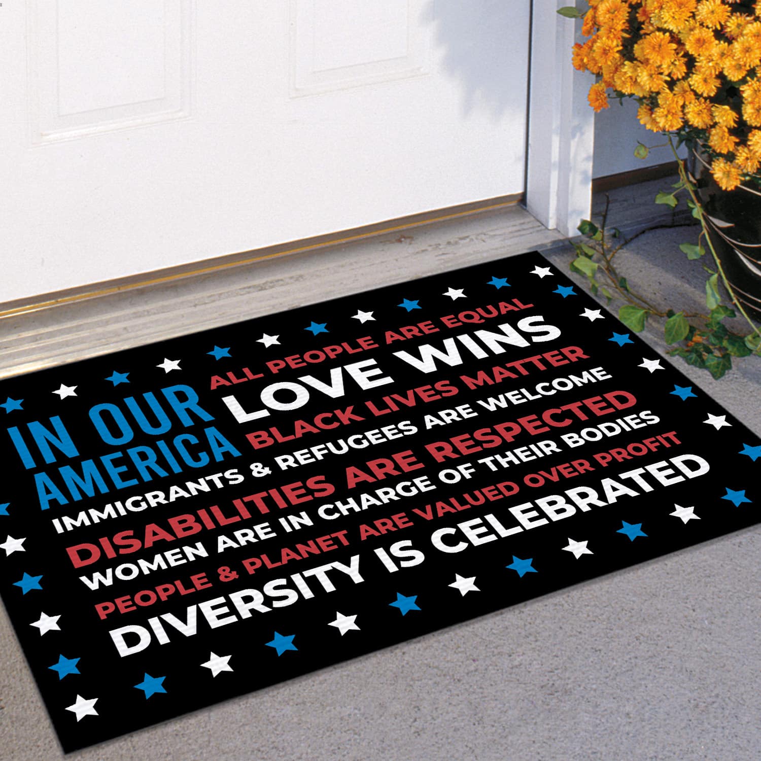 1NH. In Our America (5) Doormat mockup 11