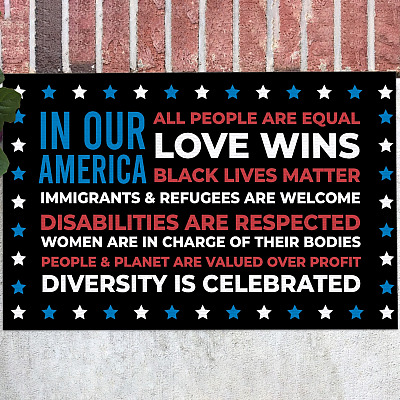 In Our American All People Are Equal Doormat - Outdoor Indoor Doormat