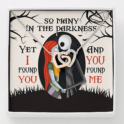 So Many In The Darkness Yet I Found You And You Found Me Joined Interlocking Hearts Necklace - Interlocking Hearts Necklace