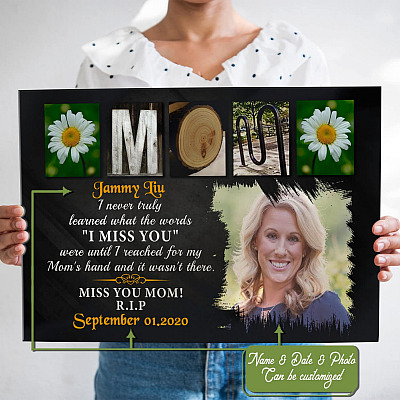 Personalized Custom Photo I Truly Learned What The Word I Miss You Mom Memorial Framed Canvas Prints