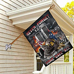 5VT. Firefighter Never Forget All Gave Some House Flag Mockup 2