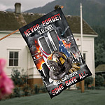 5VT. Firefighter Never Forget All Gave Some House Flag Mockup 4