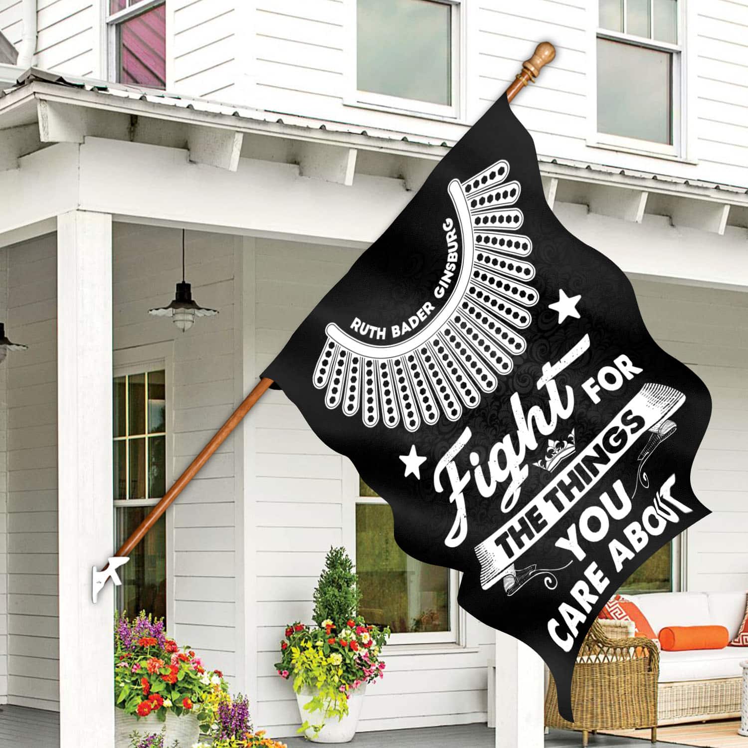 2NH. Fight For_30x40 House Flag Mockup 7