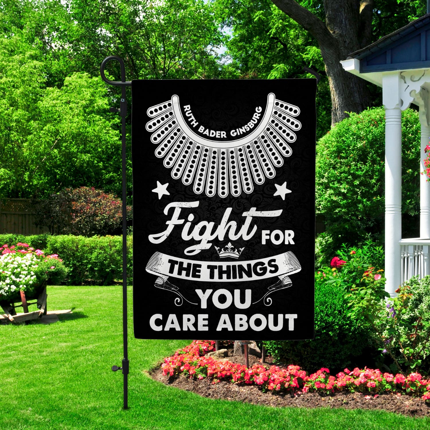 2NH. Fight For_30x40 Garden Flag Mockup 2