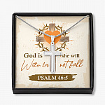 God Is Within Her She Will Not Fall Psalm 46 5 Artisan Crafted Cross Necklace - God Necklace - Artisan Crafted Cross Necklace