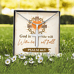 God Is Within Her She Will Not Fall Psalm 46 5 Artisan Crafted Cross Necklace - God Necklace