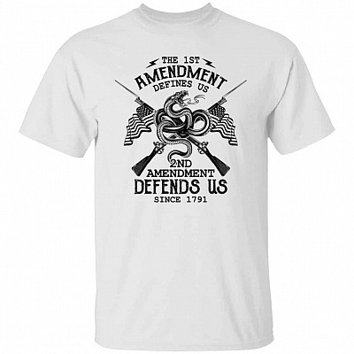1st Amendment Defines Us, White, Unisex T-Shirt