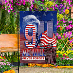7VT. 9 11 We Will Never Forget Garden Flag Mockup 4