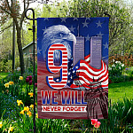 7VT. 9 11 We Will Never Forget Garden Flag Mockup 5