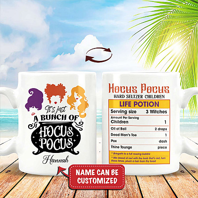 Alternative view of Personalized Three Witches Children Life Potion Ceramic Coffee Mug - Personalized Halloween Mug