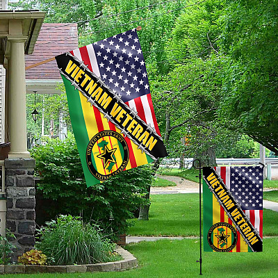 Alternative view of United States Army Vietnam Veteran Outdoor Garden Flag - House Flag - Wall Flag