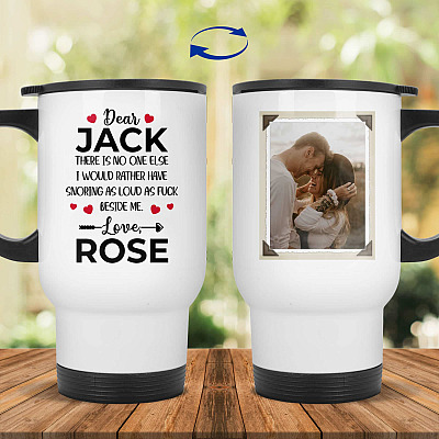 14 oz. White Travel Mug