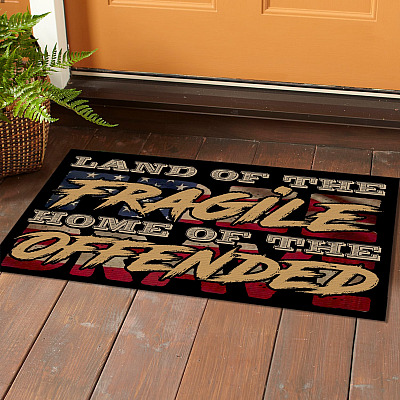 Alternative view of Land Of The Fragile Home Of The Offended Doormat - Outdoor Indoor Doormat