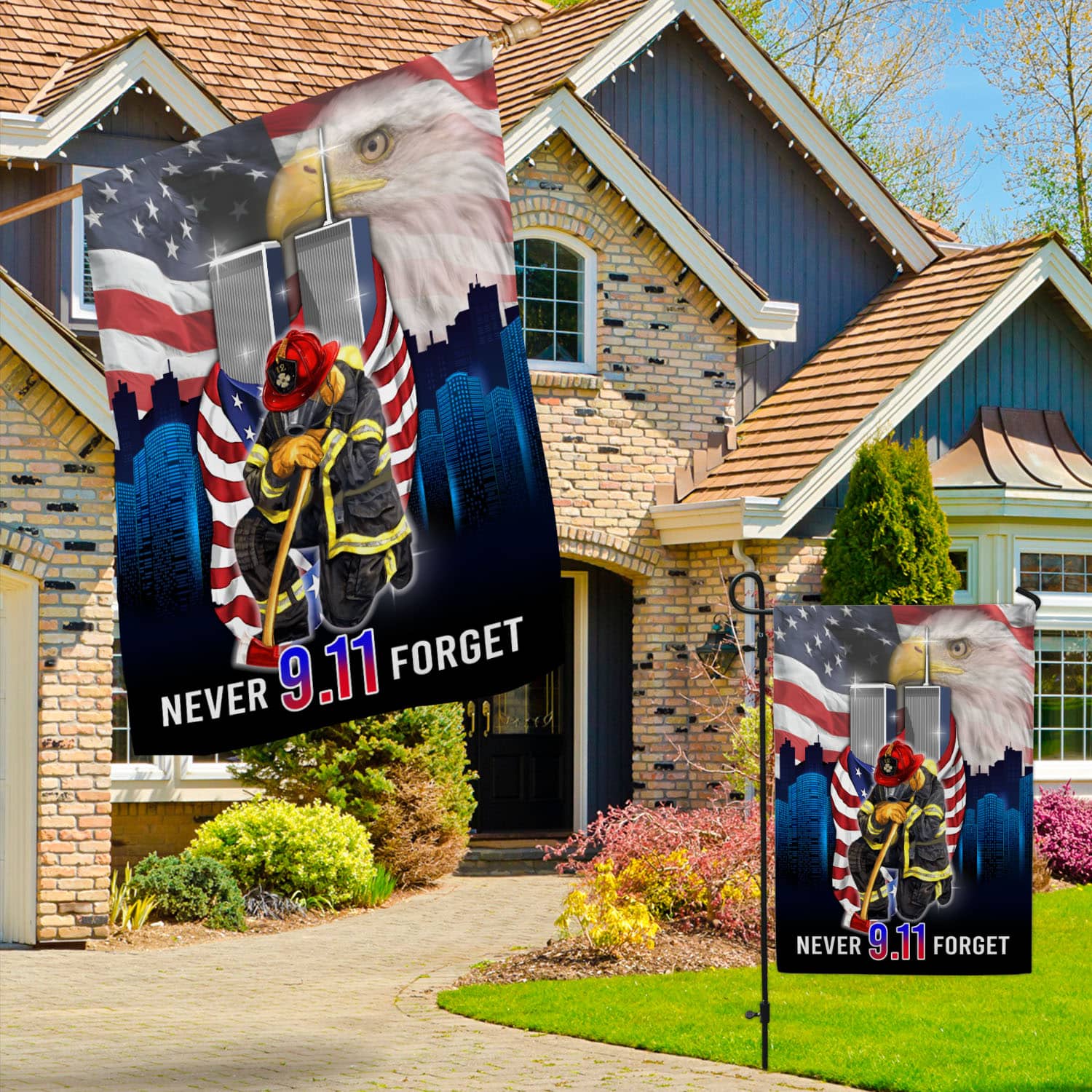 4O. Never Forget 9 11-30x40-side2 Garden & House Mockup 3