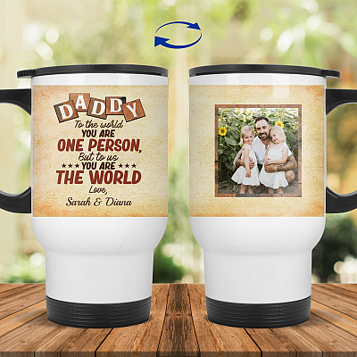 14 oz. White Travel Mug