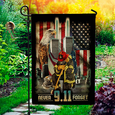 Never Forget September 11th American Flag Firefighters Decorative Garden Flag - House Flag - 9/11 Flag