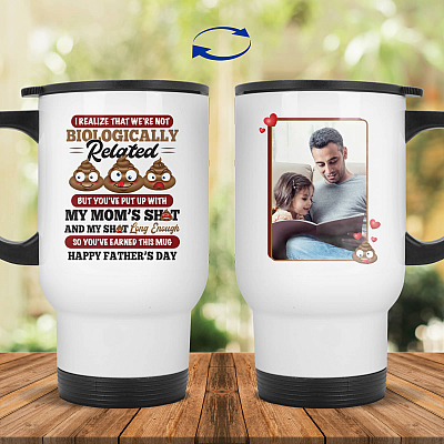 14 oz. White Travel Mug