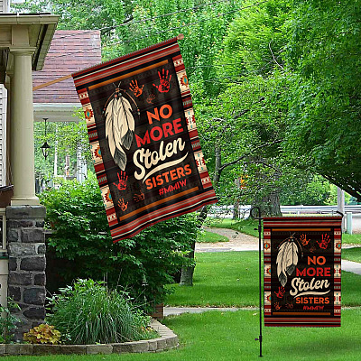 Alternative view of No More Stolen Sisters Mmiw Indi-genous Unity Garden Flag - House Flag - Wall Flag