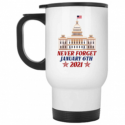 14 oz. White Travel Mug