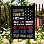 6O. Corrections Dispatch-30x40 side 1 Garden Flag Mockup 6