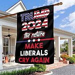 1KNG. Trump 2024 Return 30x40 House Flag Mockup 3
