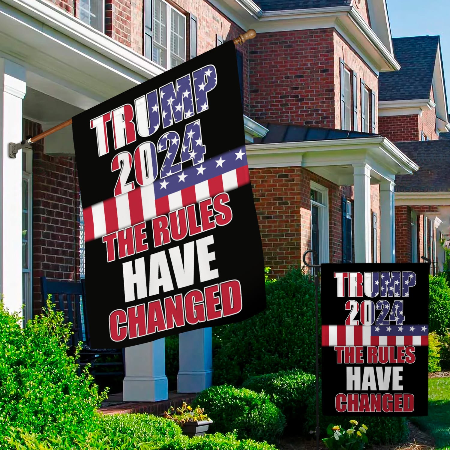 4KNG. Trump 2024 30x40_1 Garden & House Mockup 2