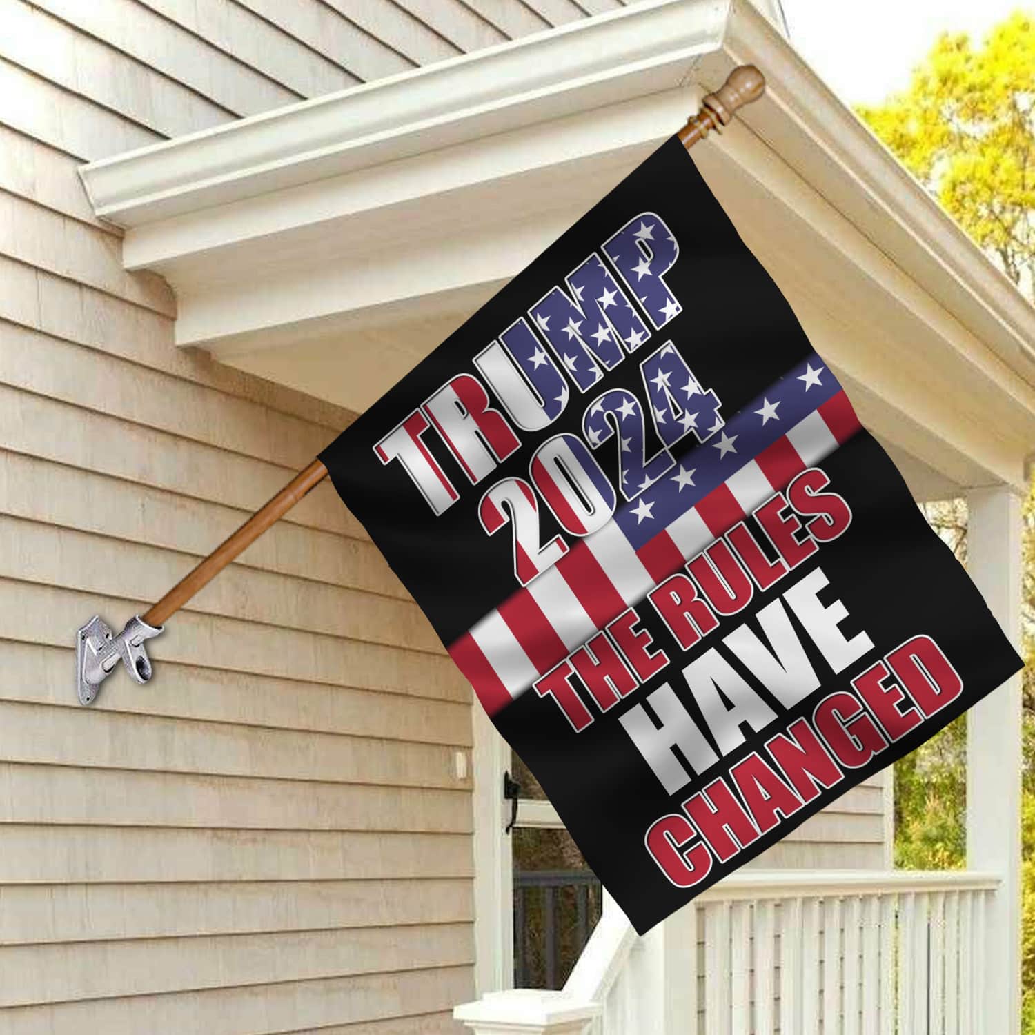 4KNG. Trump 2024 30x40_1 House Flag Mockup 2