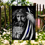 1O. Don't Be Afraid-30x40-side1 Garden Flag Mockup 6