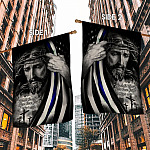 1O. Don't Be Afraid-30x40-side1 House Flag Mockup 2 Side-1