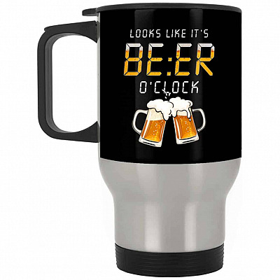 14 oz. Silver Travel Mug