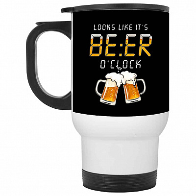 14 oz. White Travel Mug