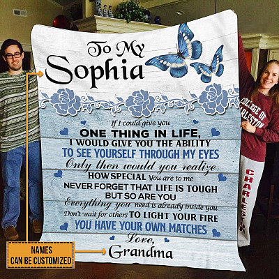 Alternative view of Personalized Baby Blankets from Grandparents if I Could Give You One Thing in Life Fleece Blanket - Mink Blanket
