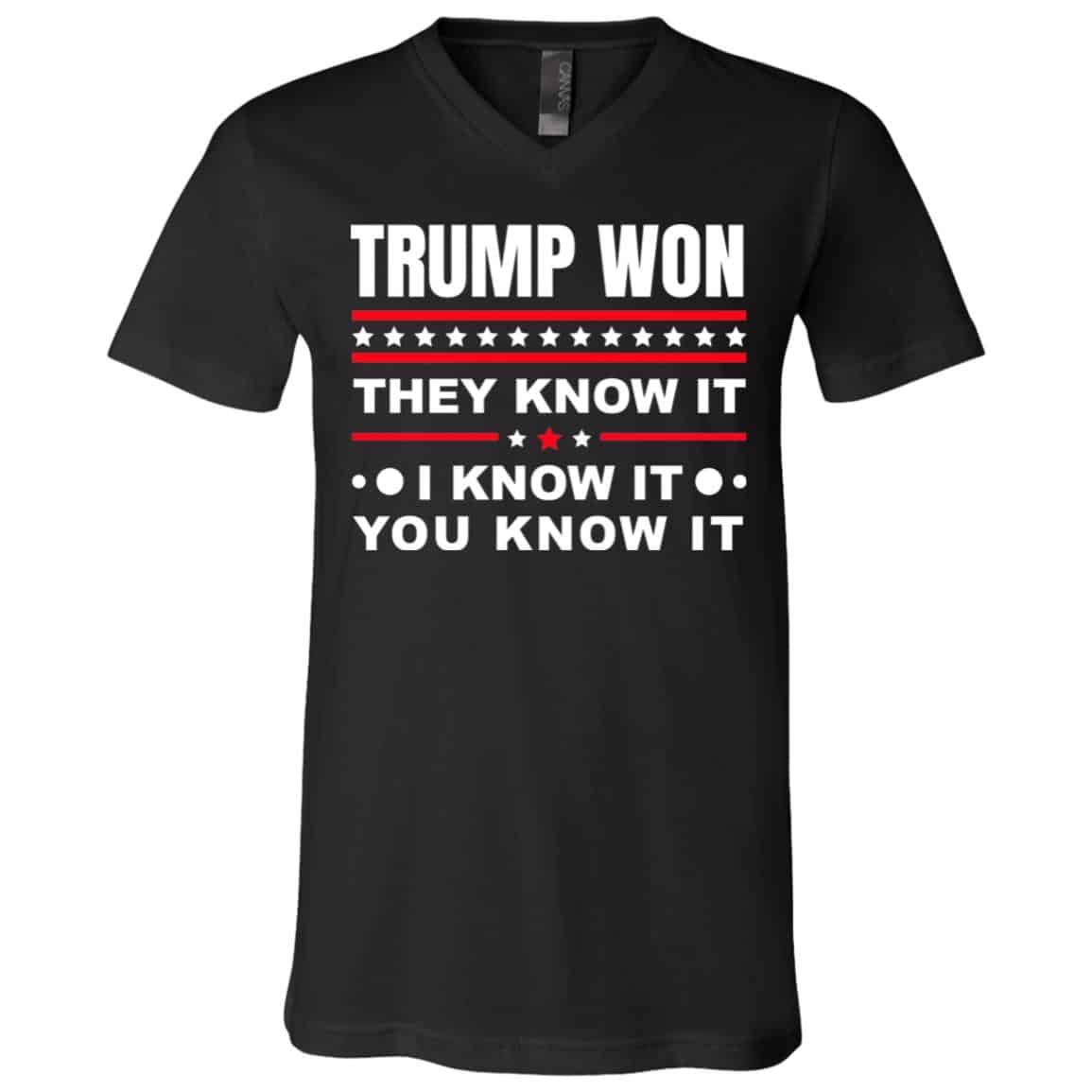 trump t, Black, V-Neck T-Shirt trump t, Black, V-Neck T-Shirt