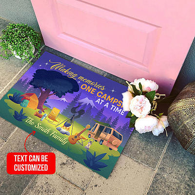Alternative view of Personalized Making Memories One Campsite At A Time Indoor Outdoor Doormat - Camping Lover Gifts