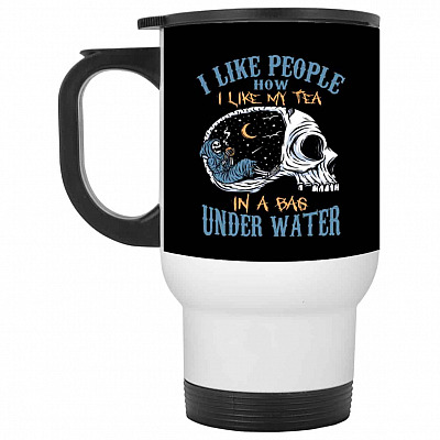 14 oz. White Travel Mug