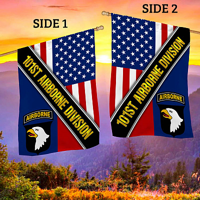 Alternative view of 101st Airborne Division American Outdoor House Flag - 101st Airborne Division Home Garden Flagt