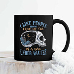 Grim Reaper I Like People I Like My Tea In A Bag Under Water Ceramic Coffee Mug - Beer Stein - Water Bottle