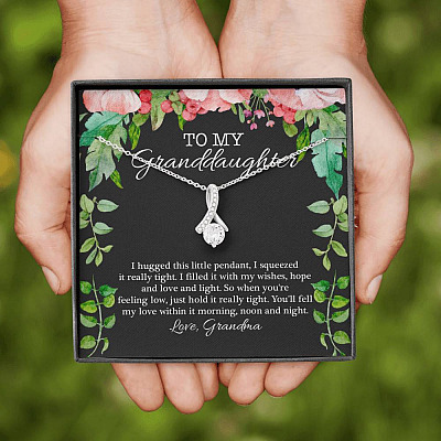 To My Granddaughter I Hugged This Little Pendant I Squeezed It Really Tight Alluring Pendant Necklace