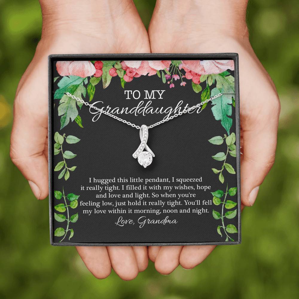 To My Granddaughter I Hugged This Little Pendant I Squeezed It Really Tight Alluring Pendant Necklace
