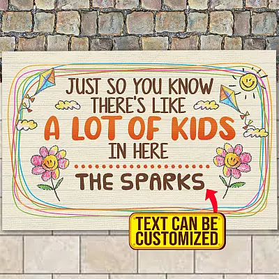 Custom Family Doormat Just so You Know There's Like a Lot of Kids in Here Entrance Outdoor Decorative Doormat