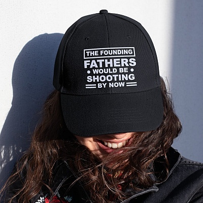 Alternative view of The Founding Fathers Would Be Shooting By Now Funny Twill Cap - High-Profile Snapback Hat - Trucker Hat