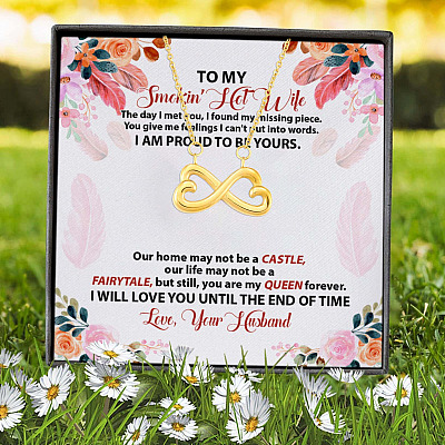 Alternative view of To My Smokin' Hot Wife The Day I Met You I Found My Missing Piece From Husband Infinity Heart Pendant Necklace