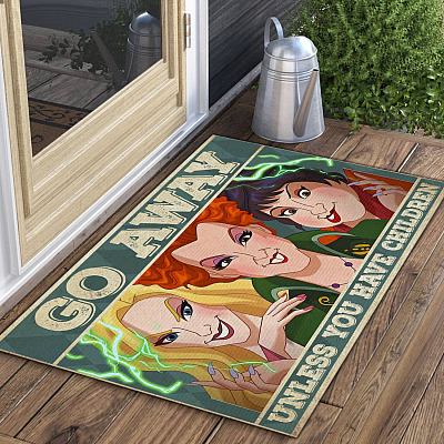 Alternative view of Hocus Go Away Unless You Have Children Doormat - Funny Halloween Character Doormat