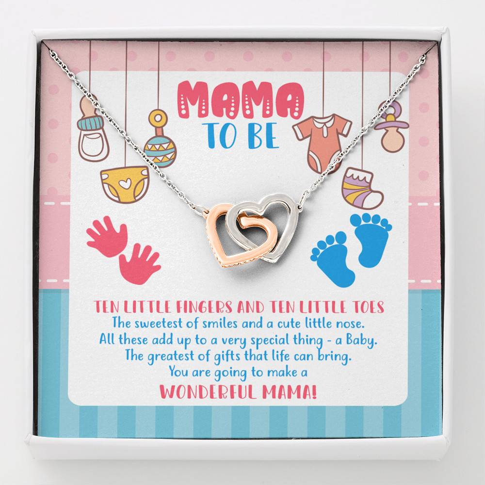 Mama To Be You Are Going To Make A Wonderful Mama Interlocking Hearts Pendant Necklace - New Mom Gifts - Interlocking Hearts Necklace
