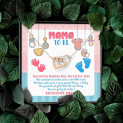 Mama To Be You Are Going To Make A Wonderful Mama Interlocking Hearts Pendant Necklace - New Mom Gifts